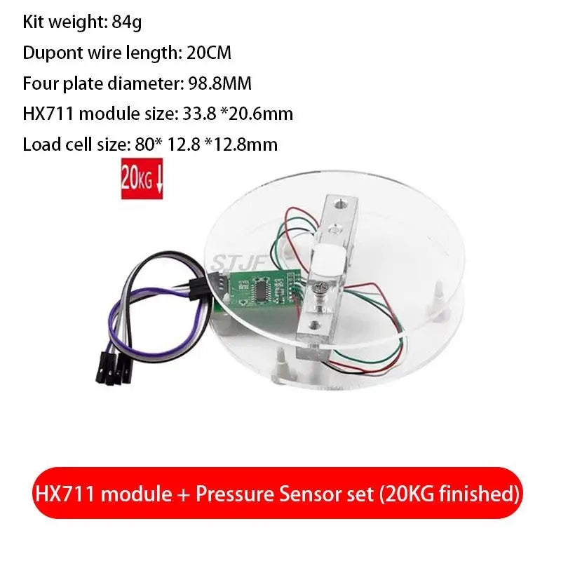 Digital Load Cell Weight Sensor HX711 AD Converter Breakout Module 1KG-20KG Portable Electronic Kitchen Scale for Arduino Scale