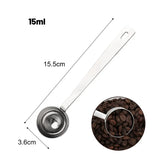 Coffee Scoop Stainless Steel Powder Compactor Spoon with Scale Long Handle for Ground Coffee Spices Baking Measuring Supplies