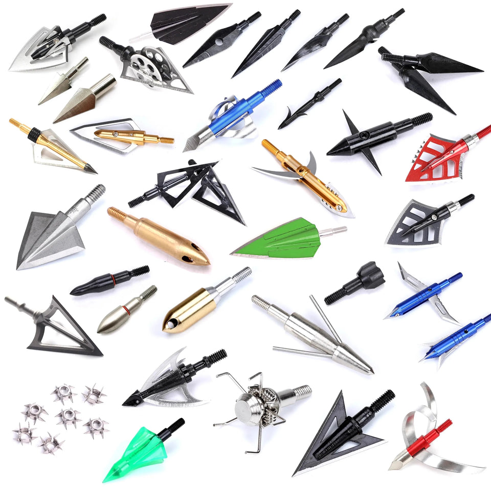 3pcs Hunting Broadhead 100gn-150gn ArrowHead Arrows Points for Compound Recurve Traditional Bow Crossbow Hunting Archery Outdoor
