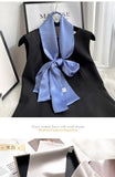 Fashion Design 100% Real Silk Skinny Scarves Handle Bag Ribbons Foulard Tie Hair Band Neckerchief Print Headbands For Women