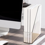 Clear Pet Magazine Holder Desk Organizer 25x8x27cm Portable with Handle Folder Rack for Notebooks, Binders
