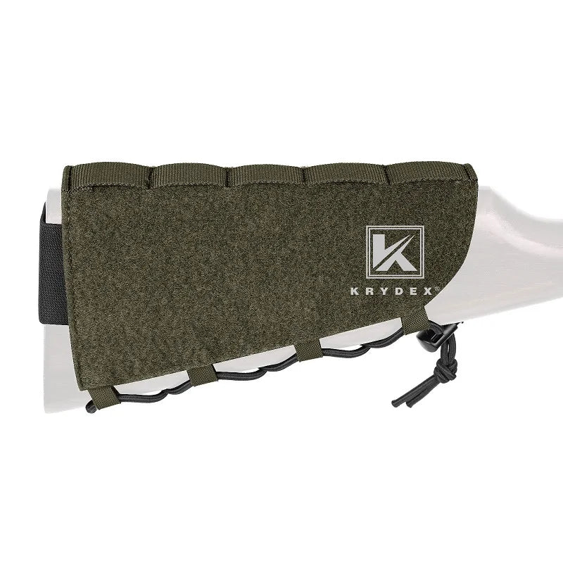 KRYDEX Tactical Rifle Stock Pack For Right Hand Cheeck Pad Buttstock Ammo Holder Hunter Utility Accessories Pouch