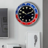 1pc 13 inch luxury creative metal wall clock, living room and study decoration wall clock, fluorescent clock dial, battery free