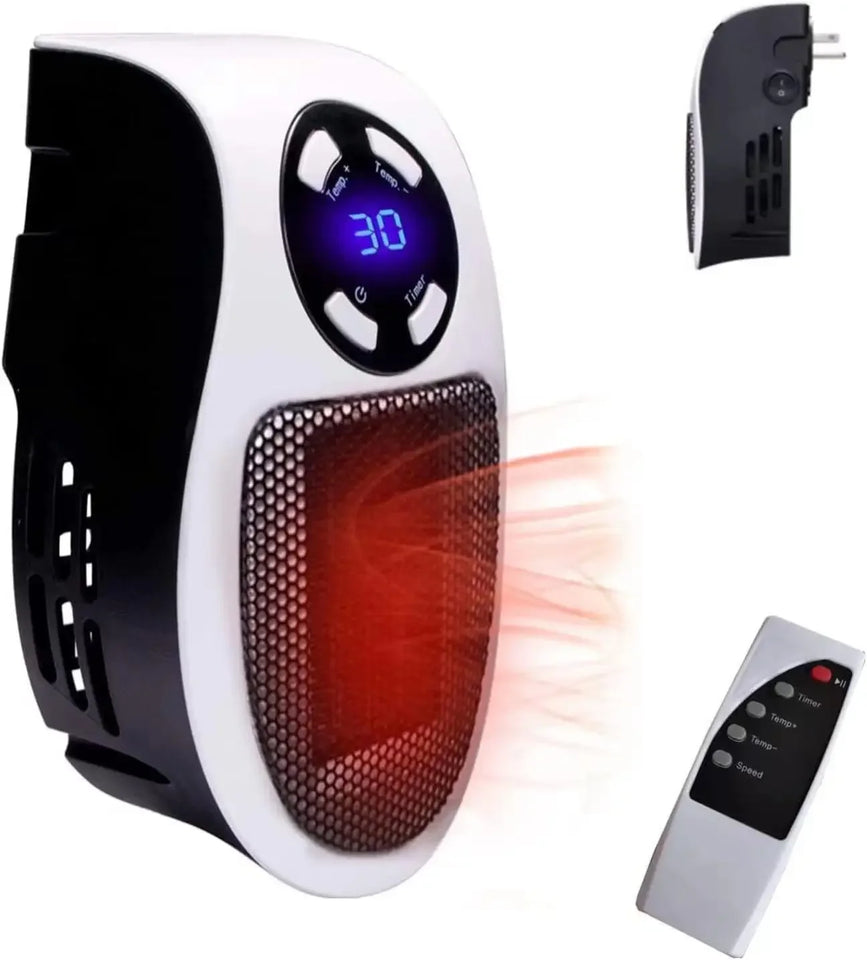 Portable Mini Space Heater with Remote Control Fast Heating Electric Warmer for Room Office Desk Indoor Use