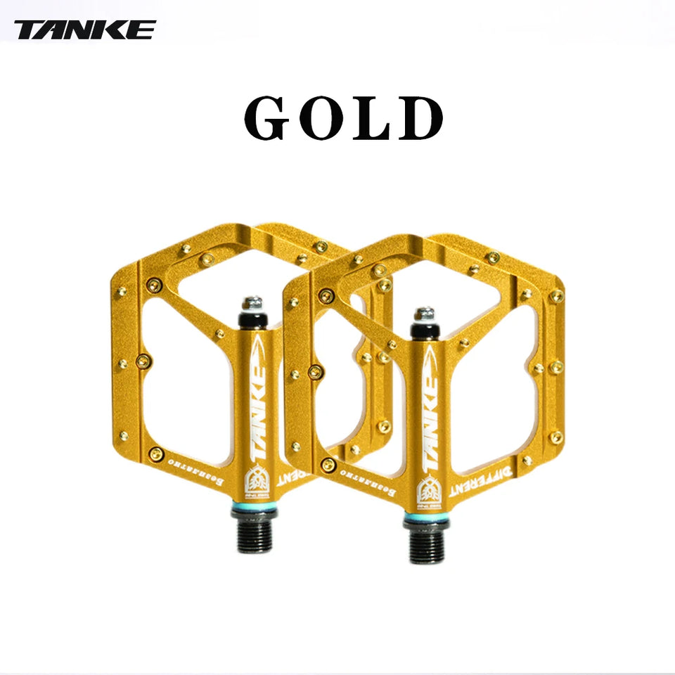 TANKE MTB Pedals Lightweight Aluminum Alloy Non-slip Bicycle Pedal (10 Non-Slip Pins/Side)with Grease&Bearing Bike pedal TP-50
