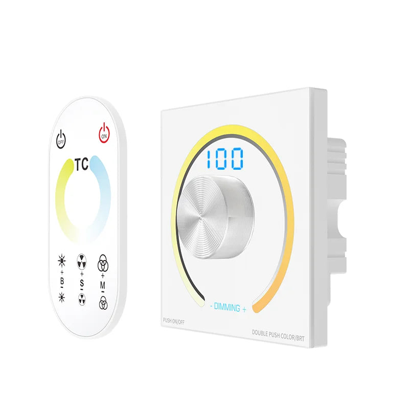 LED Light Strip Wallmount Glass Pannel Touch PWM Controller Dimmer CCT RGB 12V 24V 6A/CH Home Commercial 0-100% Smooth Dimming