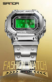 SANDA 2162 Men's Electronic Digital Watch Countdown LED Electronic Night Light Sports Waterproof Men's Electronic Watch