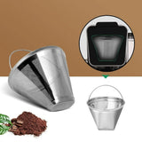 304 Stainless Steel Cafe Drip Coffee Machine Filter Fine Mesh Reusable Coffee Powder Basket with Foldable Handle Tea Strainer