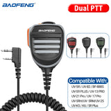 Baofeng BF-780 Dual PTT Remote Shoulder Walkie Talkie Speaker Microphone Mic For UV-5R BF-888S 5RH 21 PRO Quansheng UV-K5 UV-K6
