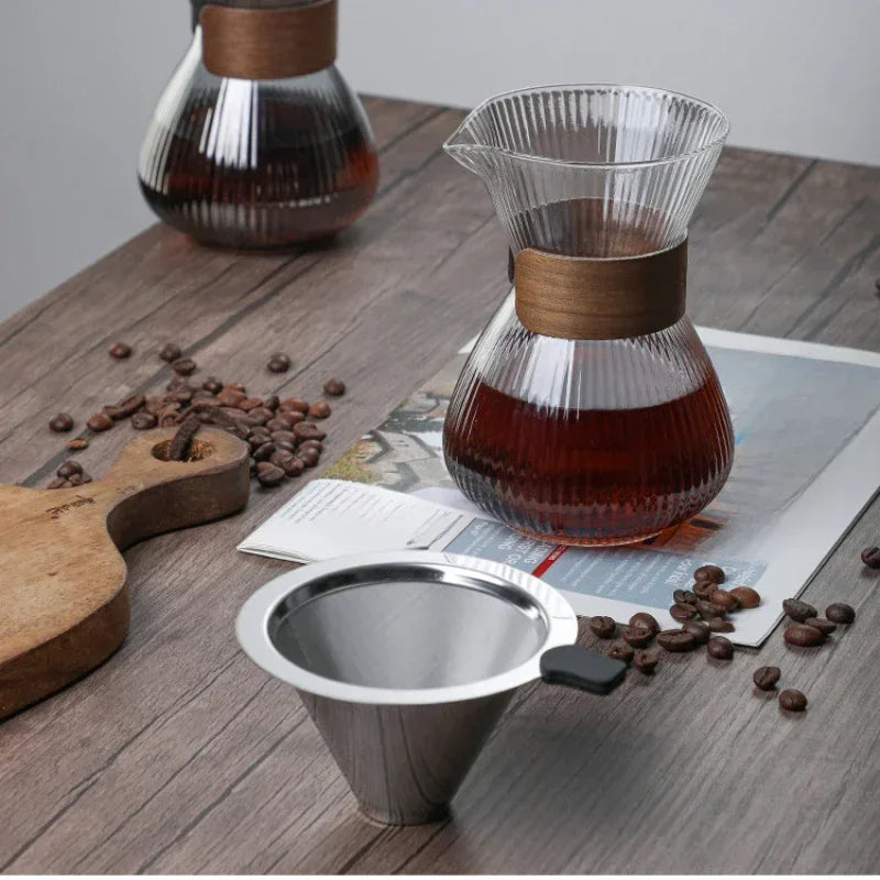 Hand Brewed Glass Coffee Sharing Pot Barista Tools Household Filter Coffee Pot Set Coffeeware Teaware Coffe Accessories