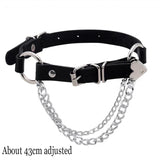 Woman Black Punk Choker Collar Necklace Sexy PU Leather Heart Lock Key Spike Chocker Gothic Cosplay Accessories Party Jewelry