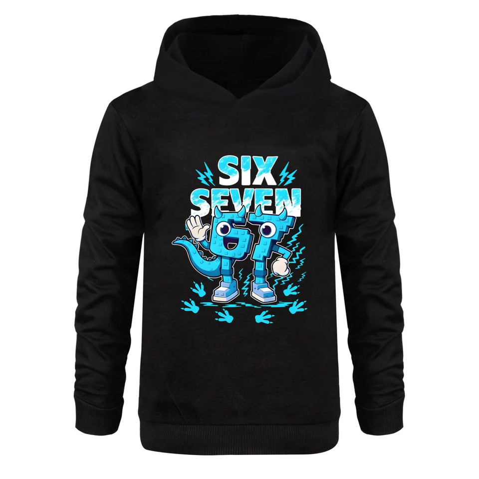 Kids Clothes Steal a Brainrot Six Seven 6-7  Baby Girls Hooded Sweatshirt Pants 2pcs Set Boys Autumn Pullover Tracksuits 5192