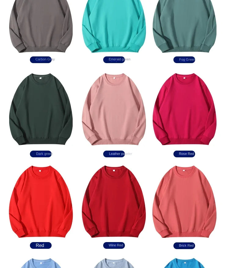 Autumn O-Neck Cotton Women's Sweatshirt Hoodies Basic Loose Casual Women Pullover Solid Sweatshirt Ladies Tops Factory Wholesale