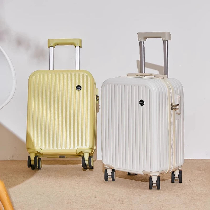 Multifunctional suitcase 18 inch small lightweight luggage with USB cup holder password suitcases 20" cabin carry-on travel bag