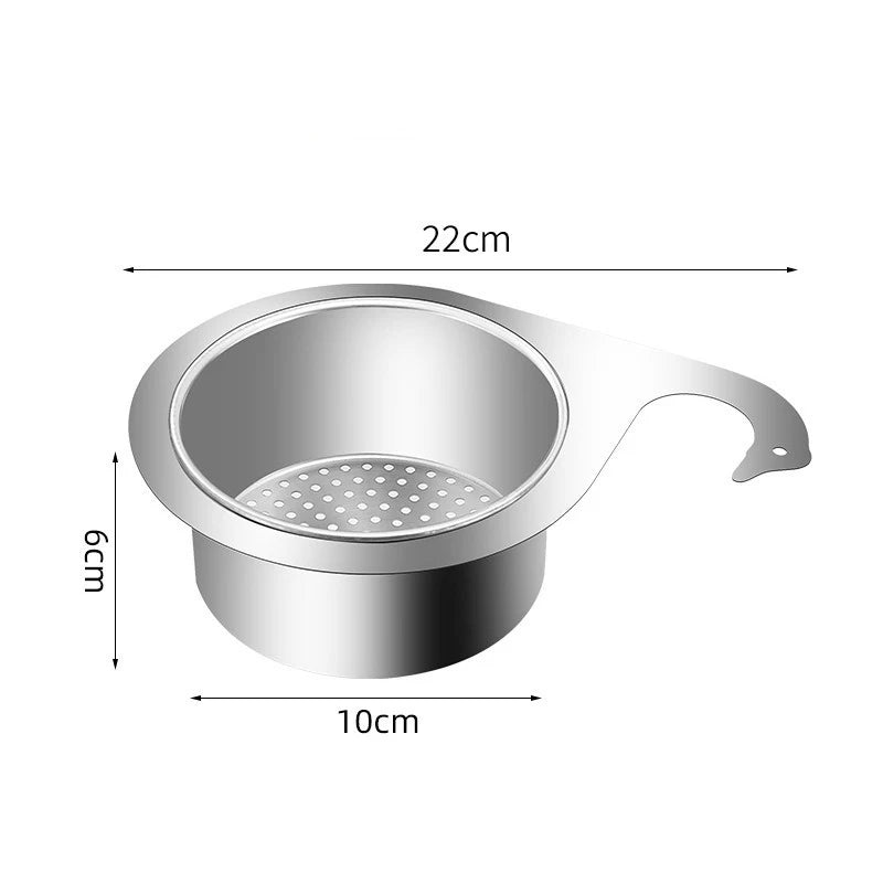 Stainless Steel Swan Sink Strainer Basket Kitchen Sink Garbage Filter Swan Dry And Wet Separation Hook Drain Rack