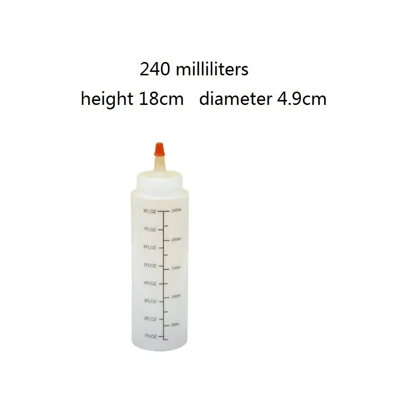 Commercial Plastic Sauce Squeeze Bottles with Lids, Salad Dressing Jam Dispenser Large Kitchen Gadgets