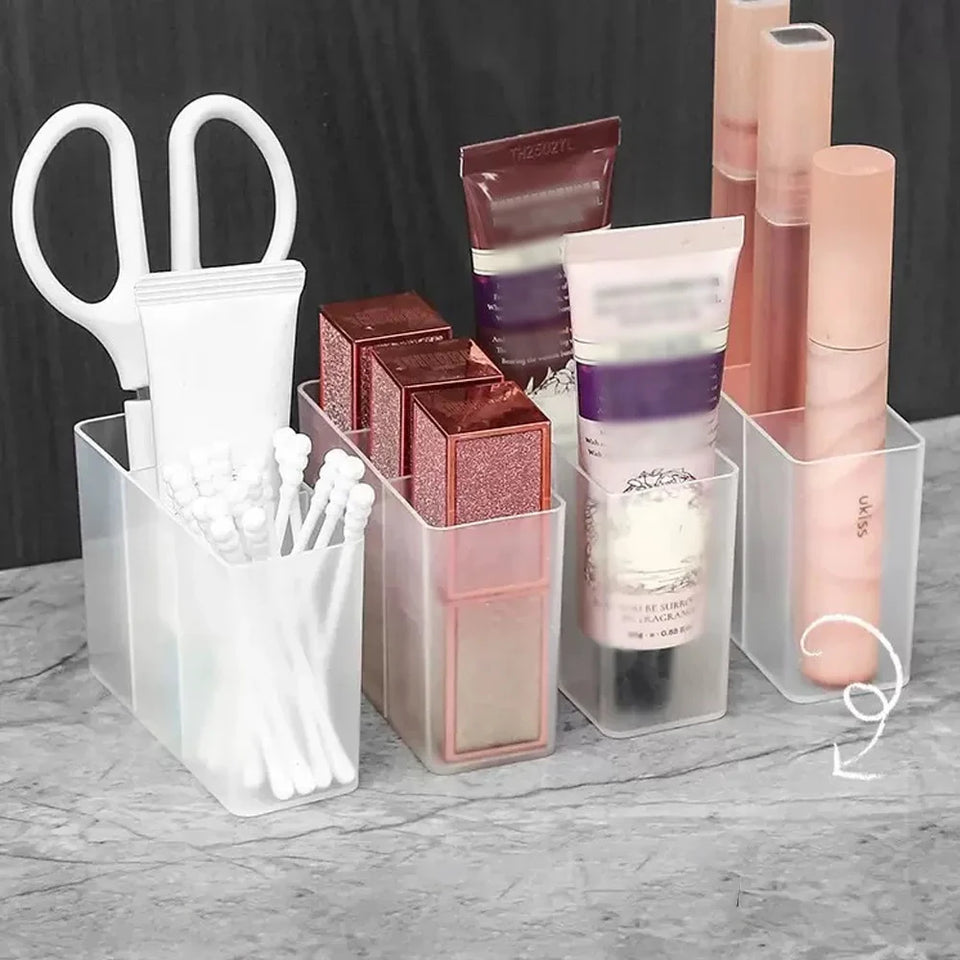 Wall Mounted Compartment Clear 3 Squares Storage Box No Punching Required Suitable for Storing Small Items 1/2/3/4/5/6Pcs
