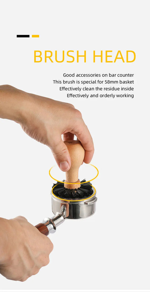 MHW-3BOMBER Coffee Filter Cleaning Brush 58mm Espresso Portafilter Basket Clean Tools Professional Home Barista Cafe Accessorie