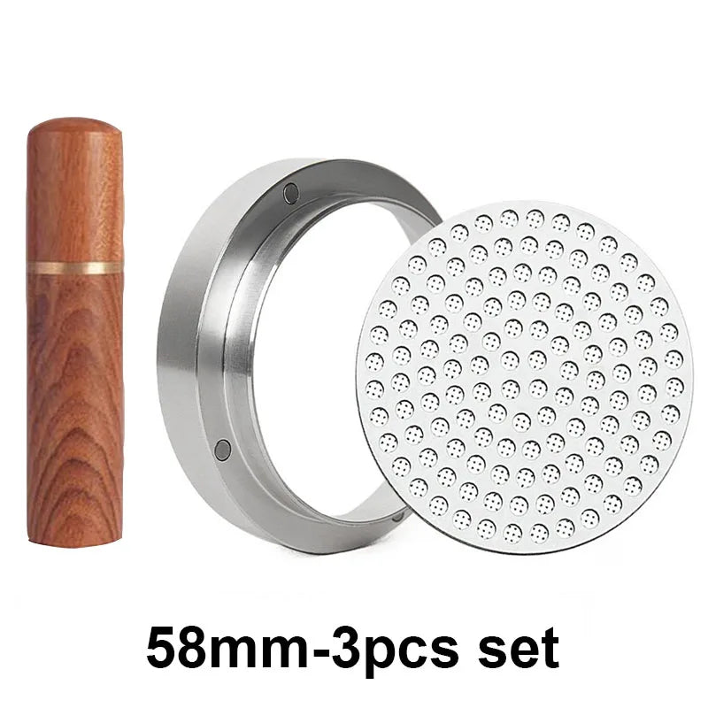 51/53/58mm Espresso Tamper Set 3pcs WDT Tool Espresso Dosing Funnel Puck Screen Coffee Stirrer Distribution Tool Coffeware Sets