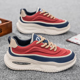 Chunky Sneaker Plus Size 45 46 47 48 Men Designer Sport Shoes Fashion Casual Leather Fabric Height Increased Flat Platform Shoes