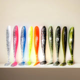 10Pcs 9cm T Tail Worm Soft Bait Plastic Fishing Soft Lure Paddle Tail Swim Baits for Bass Trout Freshwater Saltwater