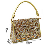 Elegant And Sexy Golden Color High Heels Shoes And Bag With Rhinestone Embellished Toe Is Comfortable Women's Shoes For Party