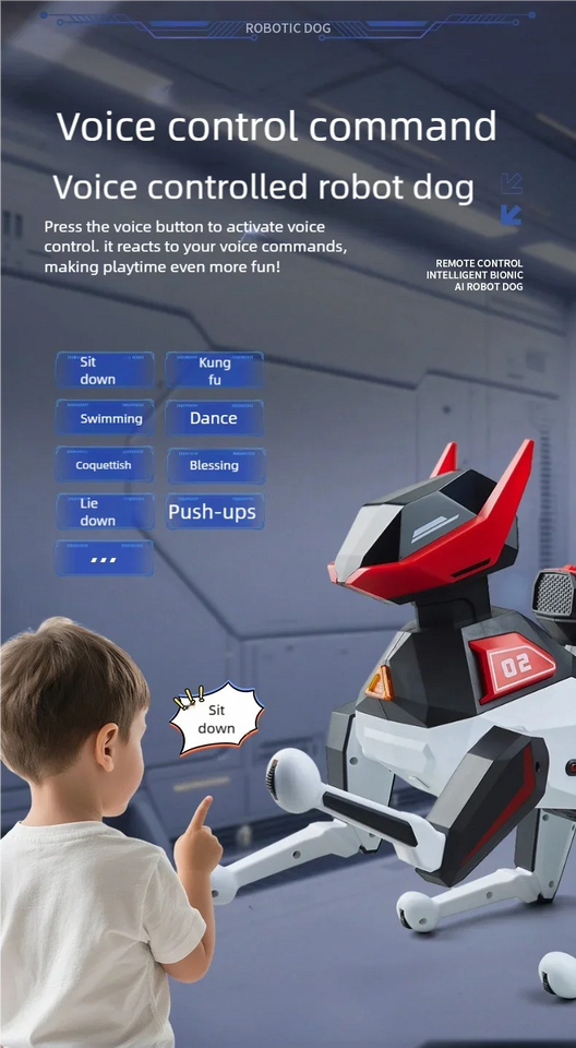 AI Simulation Robot Dog Intelligent Machine Dog Voice Command APP Control Programming Interactive Performs Acrobatics Robot Dog