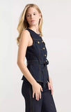 Denim suit spring and summer tops for women 2026 new style simple and elegant high-end denim fashionable style vest