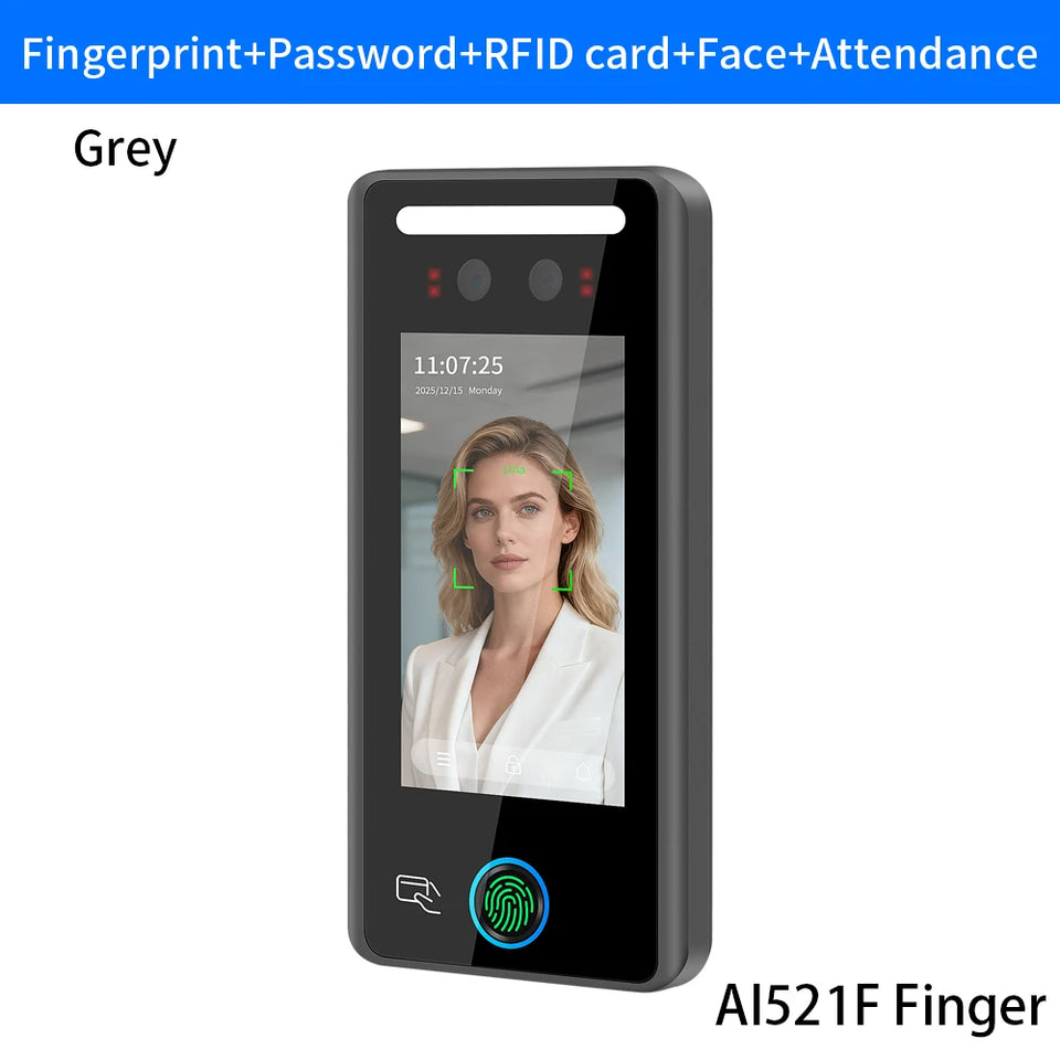 AI-Powered Biometric Fingerprint and Face Recognition 4.3in Turnstile Card Reader for Time Attendance and Access Control