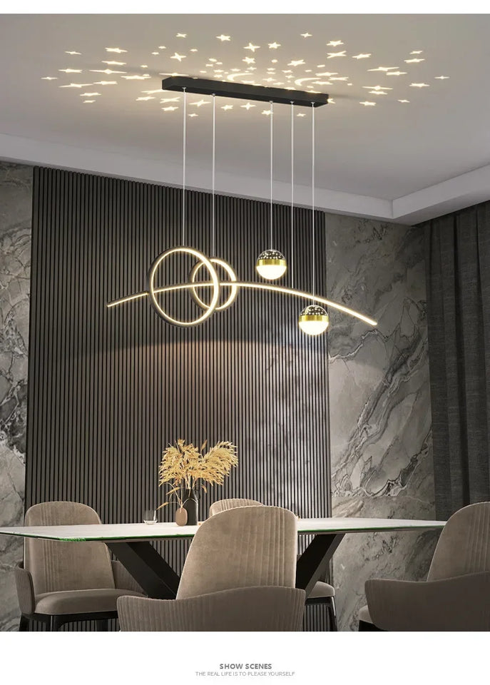 Restaurant Pendant Lights, Modern and Minimalist Bar Lighting Fixtures Long Table Lights Creative Restaurant