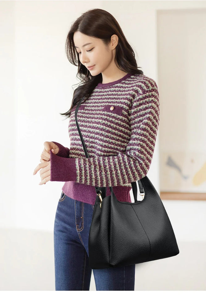 Luxury Casual Tote Women Bag High Quality Leather Ladies Handbag Shoulder Crossbody for Women 2025 Large Vintage Bags Sac A Main