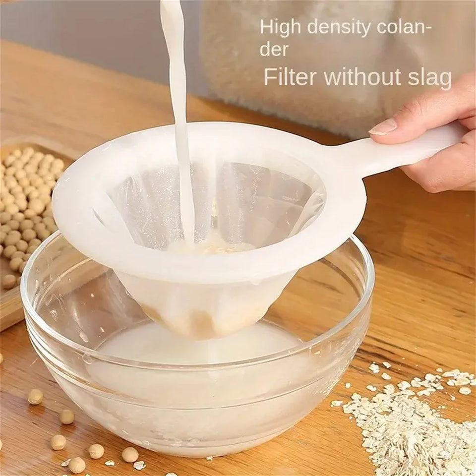 3Pcs Kitchen Ultra-Fine Nylon Mesh Strainer Soybean Milk Yogurt Juice Filter Reusable Tea Coffee Residue Filter Kitchen Fine Net