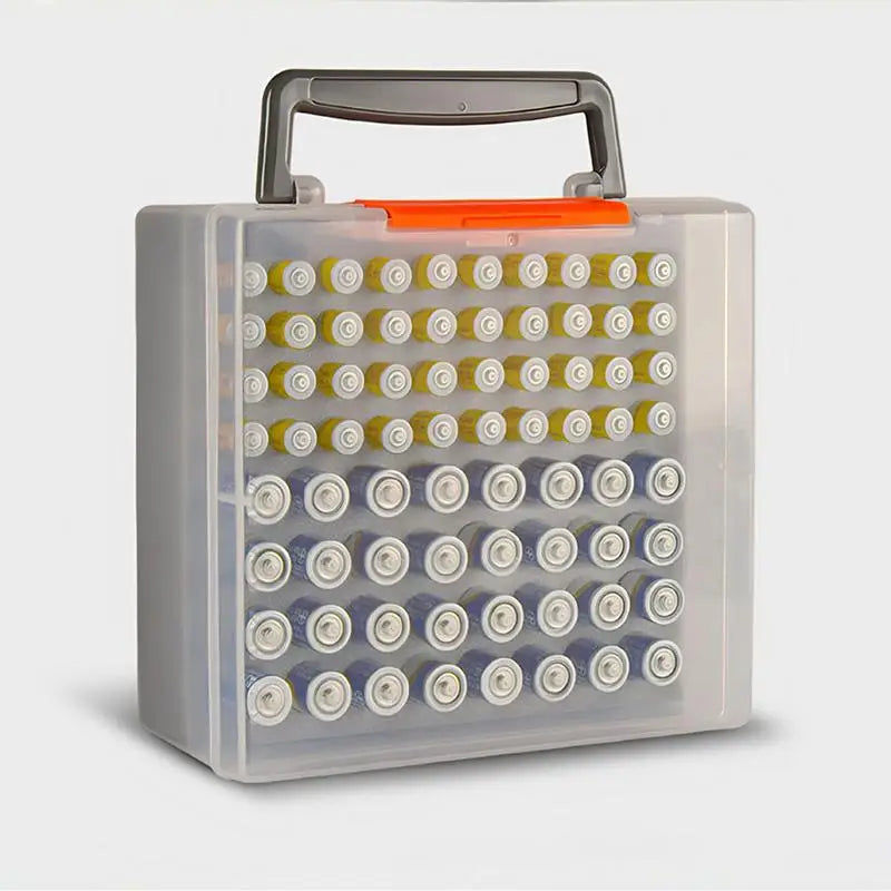 Battery Organizer Holder -Holds 72 AA AAA Batteries Battery Box Case Garage Container Home Drawer Organization Dispenser Holder