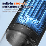 Portable Coffee Bean Grinder with 38 Grinding Setting Digital Power Display 5 Blades Ceramic Conical Burr One Button Start