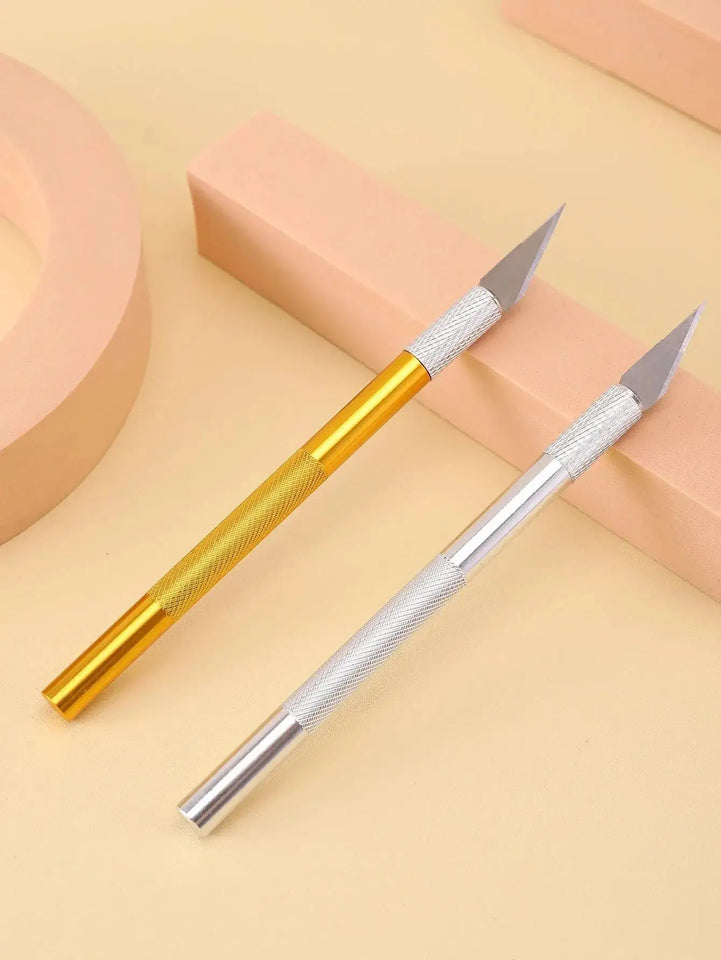 Metal Engraving Craft Knife Non-Slip Handle Gold Silver Hobby Carving Scalpel Utility Knife Art Stationery DIY Craft Supplies