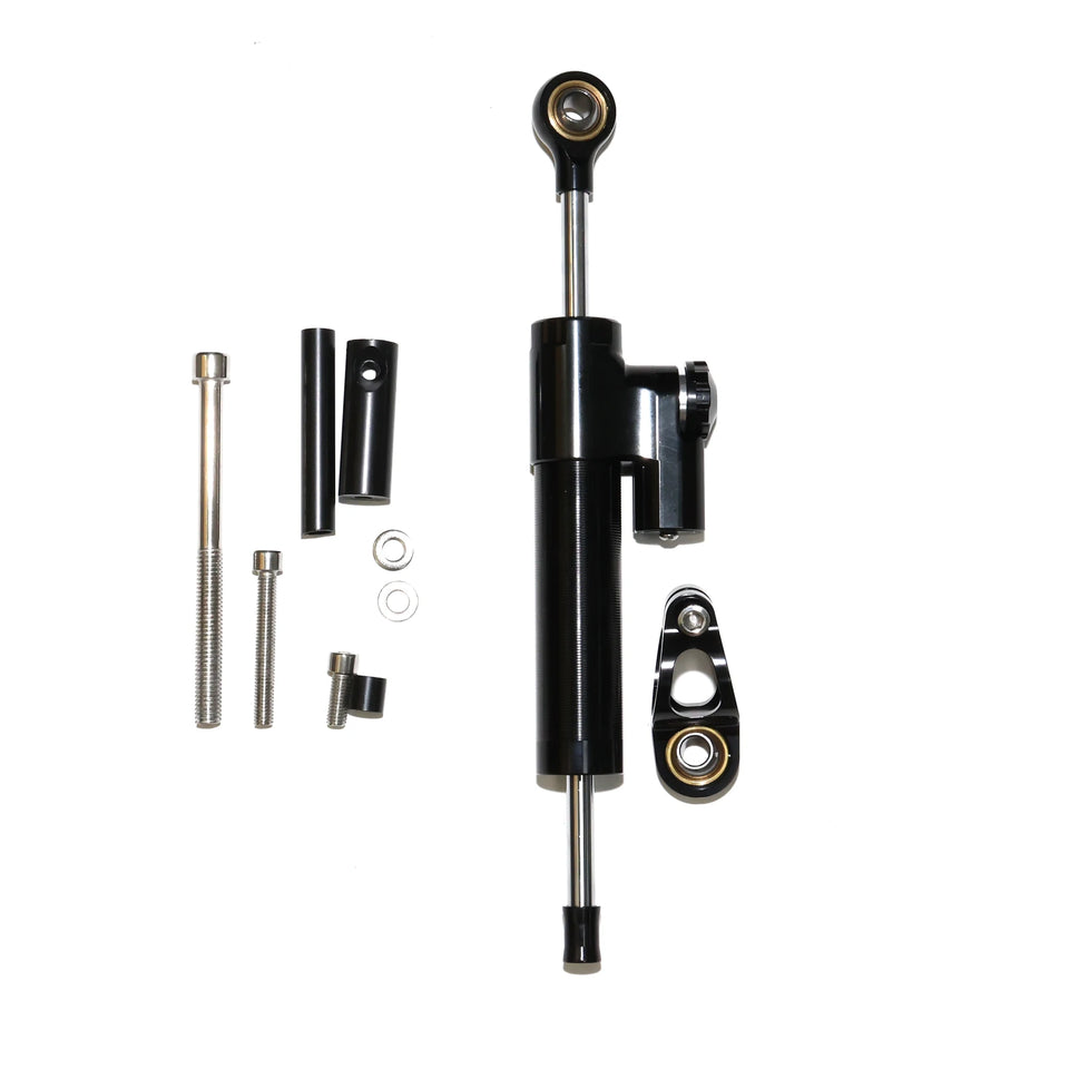 GT08 Electric Scooter Steering Damper Bracket Support Kit, Carbon Fiber Stabilizer Steering Damper Adjustable