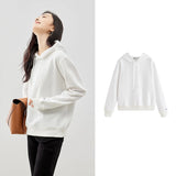 Women Plush Hoodies Sweatshirt 2024 Autumn Long Sleeve Loose Hooded Sweatshirt Versatile Leisure Multicolor Warm Pullover Tops