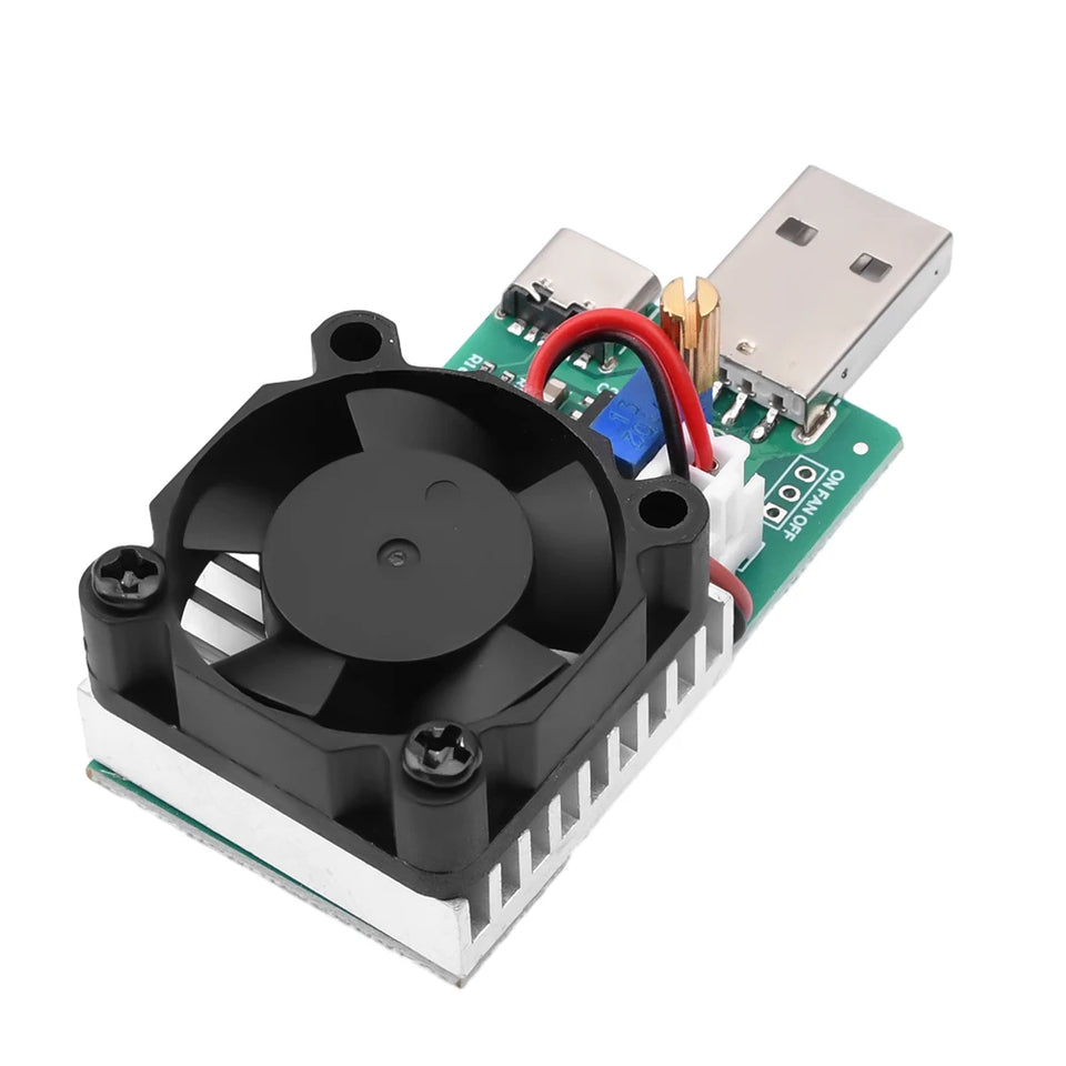 18W 22.5W Electronic Test Load Resistor USB Interface Battery Discharge Capacity Tester with Fan Adjustable Current Module Tool