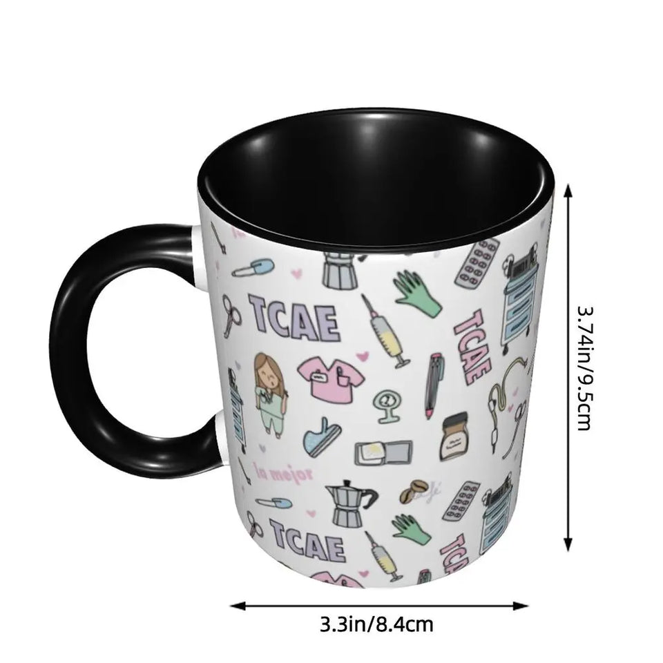 Pink Doctor Nurse Coffee Mugs DIY Customized Enfermera En Apuros Ceramic Milk Tea Mug Cup