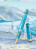 Smooth Asvine P20 Piston Filling Fountain Pen Acrylic Beautiful Patterns EF/F/M Nib with Golden Clip Writing Office Gift Box Pen