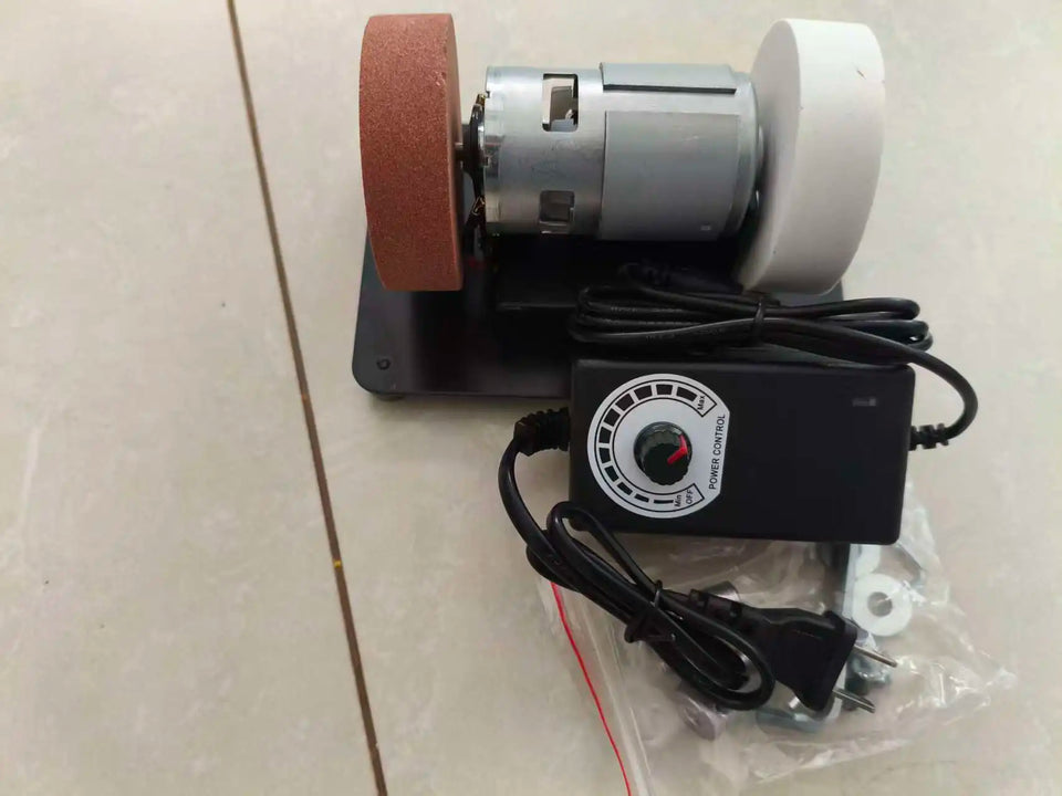 100W Double Grinder Machine Artifact Table Grinder Motor Micro Coarse and Fine Polishing Electric Grinding Wheel Grindig Stone