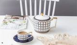 Nordic Ins Bone China Coffee Cup Golden Handle Coffee Pot Ceramic High Grade Milk Tea Pot Creative Afternoon Tea Black Tea Cup