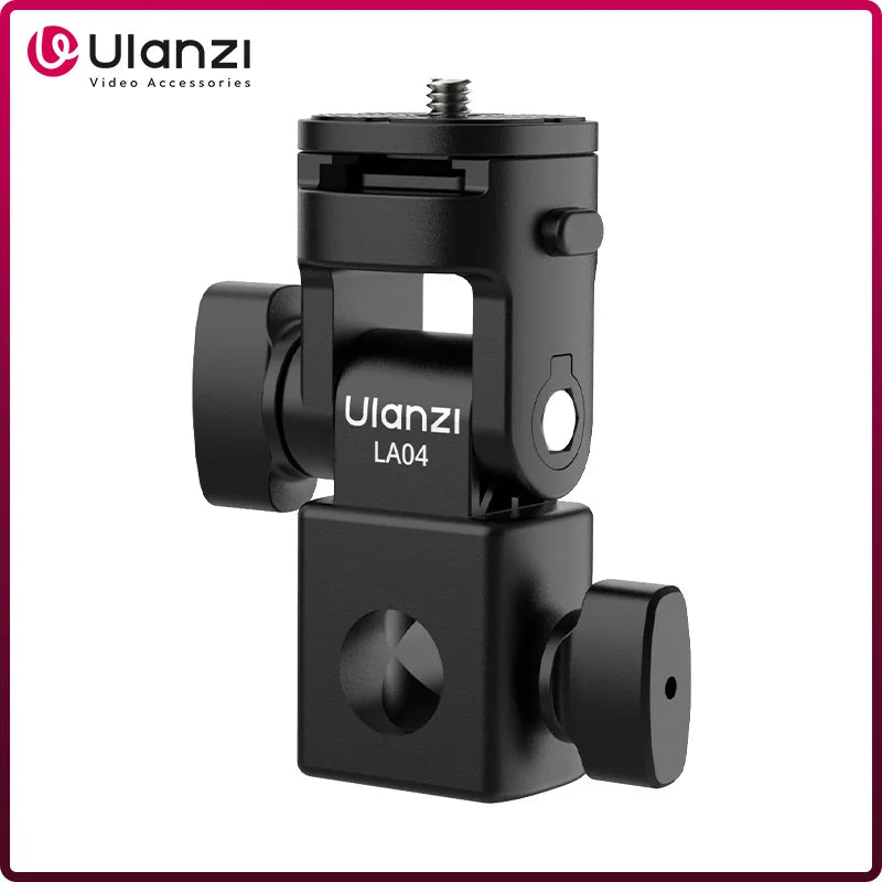 Ulanzi LA04 Univeral Light Stand Adapter with 1/4" Cold Shoe Mount for Phone Stand DSLR Camera LED Light 180° Tilt for Lighting