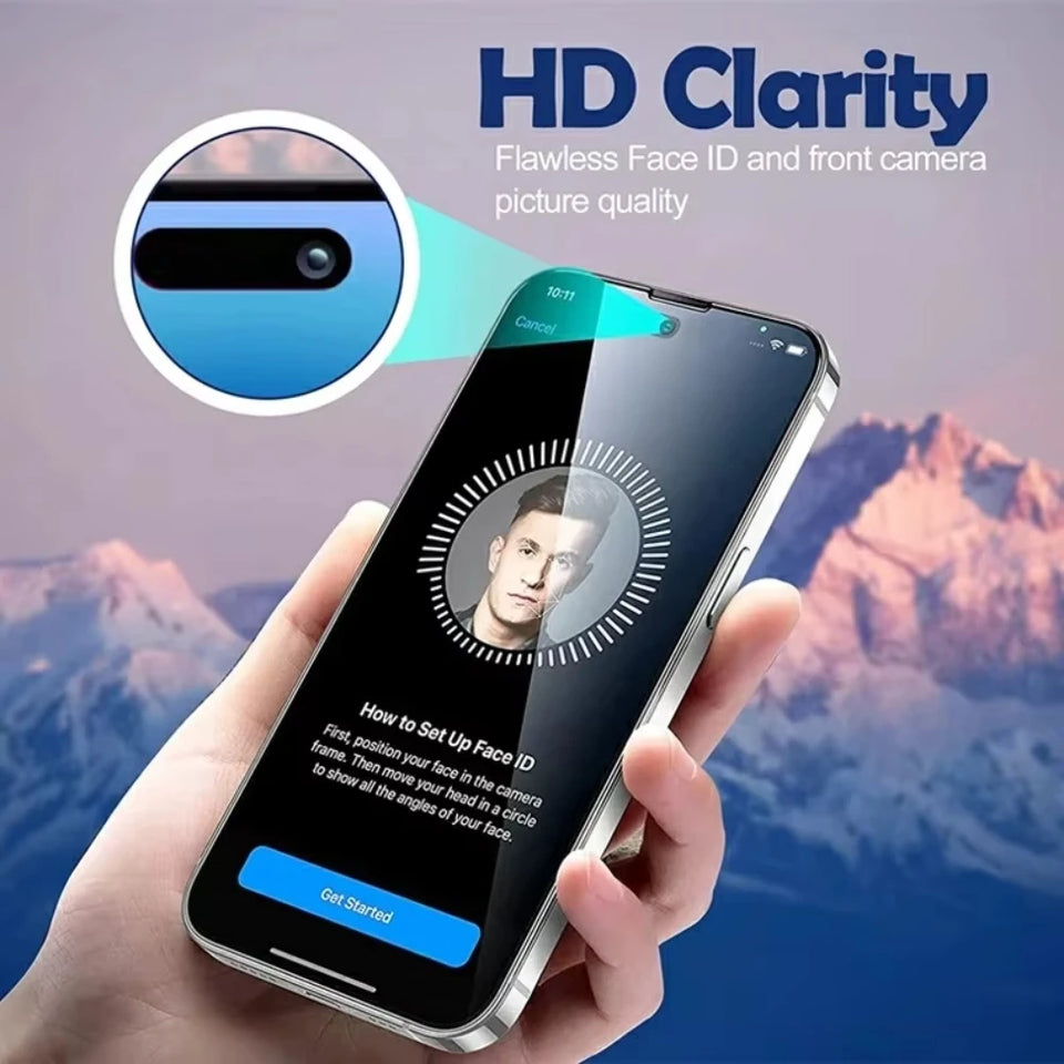 4Pcs Tempered Glass For IPhone 16 15 14 13 12 11 Pro Max Stg Screen Protector For IPhone 12 13 Mini 16E High Definition Glass