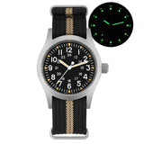 Militado ML05 Field Watch 38mm VH31 Sweep Quartz Movement Sapphire Crystal 100M Water Resistant Screw-Down Crown Men's Watches