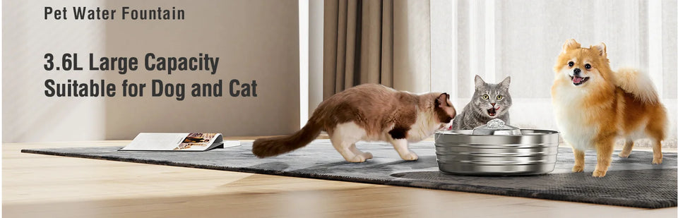 Stainless Steel Cat Water Fountain Automatic Cat Drinker Drinking Fountain For Cats Dogs Pet Water Dispenser Accessories