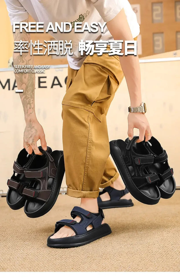 Summer Trendy Beach Sandals Casual Slip on Slippers, Lightweight Breathable Non Slip Soft Sole for Daily Casual Walking