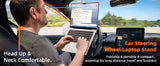 Hipacool Metal Car Steering Wheel Laptop Stand Portable 5-Levels Adjustable Laptop Tablet Holder Aluminum Alloy Car Accessories