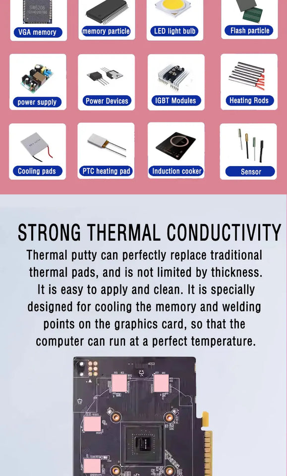 UTP-8 Thermal Putty Extreme For VGA GPU IC Processor Rapid Cooling Thermal Pad Replacement Heat Blocking Putty High Performance