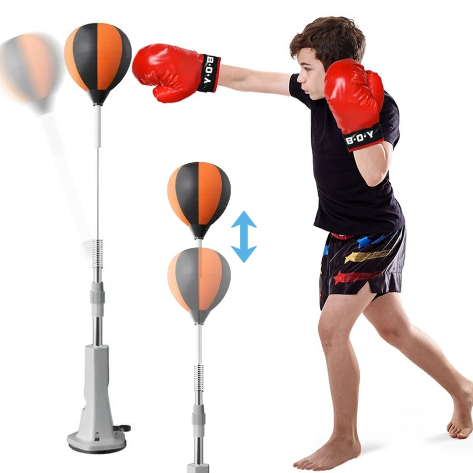 Punching Bag Height Adjustable Speed Bag Punching Reflex Ball Set for Training Boxing Stress Relief & Fitness